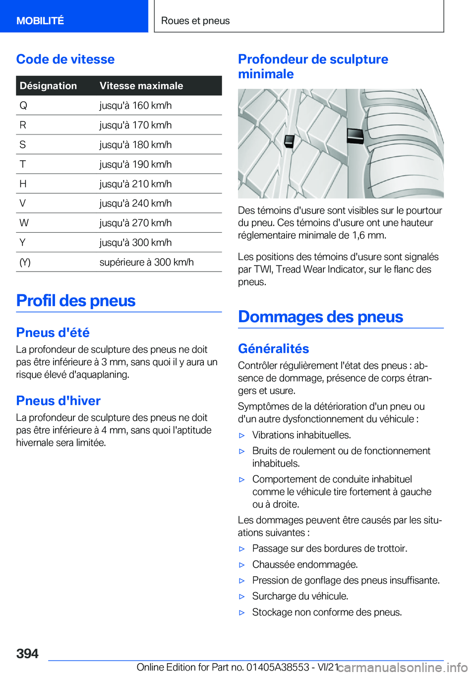 BMW X6 2022  Notices Demploi (in French) �C�o�d�e��d�e��v�i�t�e�s�s�e�D�é�s�i�g�n�a�t�i�o�n�V�i�t�e�s�s�e��m�a�x�i�m�a�l�e�Q�j�u�s�q�u�'�