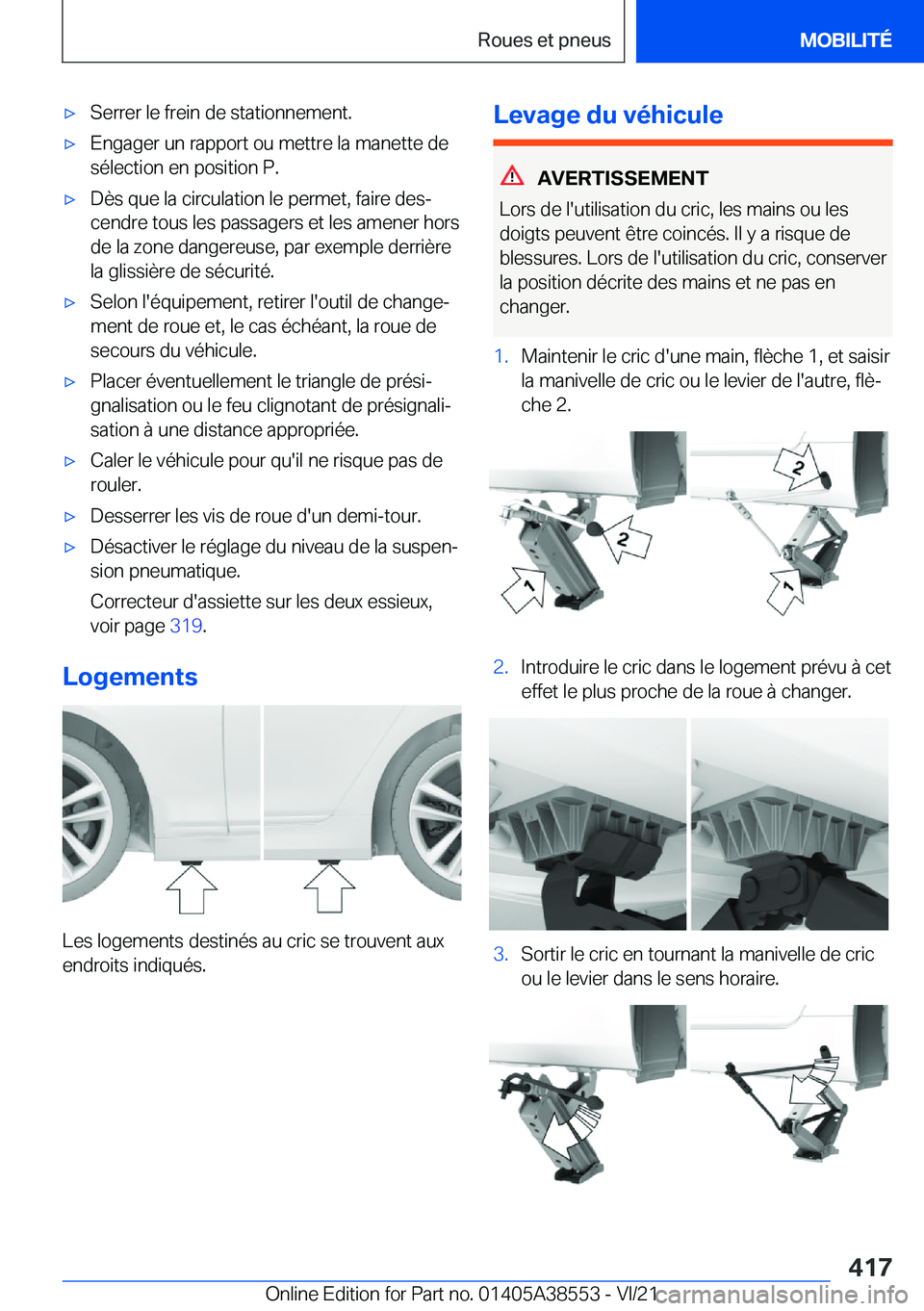 BMW X6 2022  Notices Demploi (in French) 'x�S�e�r�r�e�r��l�e��f�r�e�i�n��d�e��s�t�a�t�i�o�n�n�e�m�e�n�t�.'x�E�n�g�a�g�e�r��u�n��r�a�p�p�o�r�t��o�u��m�e�t�t�r�e��l�a��m�a�n�e�t�t�e��d�e�s�é�l�e�c�t�i�o�n��e�n��p�o�s�i�t�