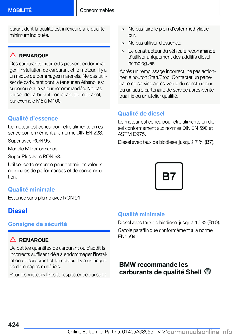 BMW X6 2022  Notices Demploi (in French) �b�u�r�a�n�t��d�o�n�t��l�a��q�u�a�l�i�t�é��e�s�t��i�n�f�é�r�i�e�u�r�e��
