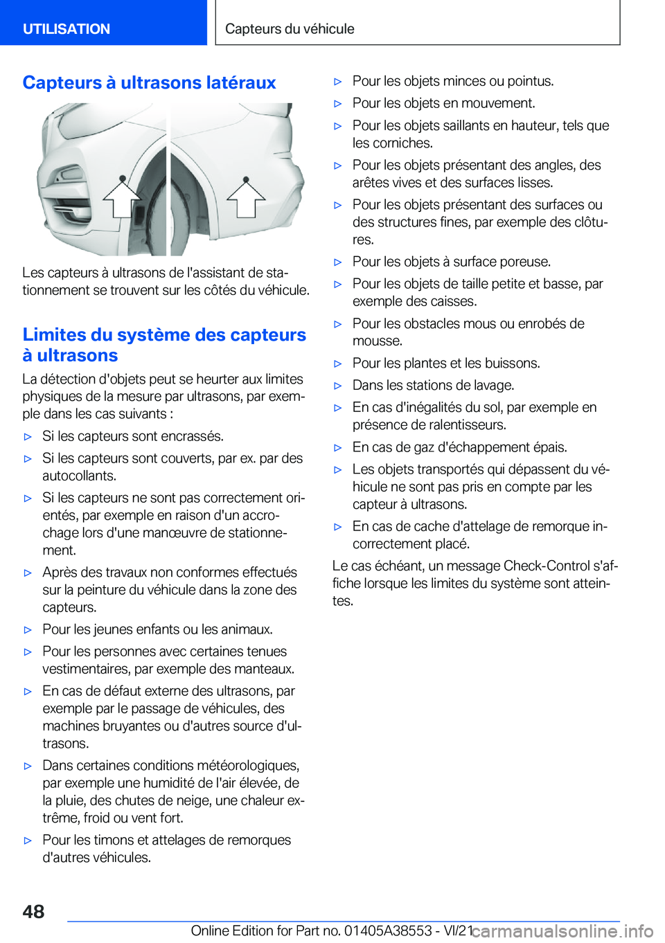 BMW X6 2022  Notices Demploi (in French) �C�a�p�t�e�u�r�s��