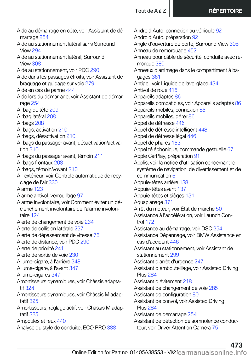 BMW X6 2022  Notices Demploi (in French) �A�i�d�e��a�u��d�é�m�a�r�r�a�g�e��e�n��c�