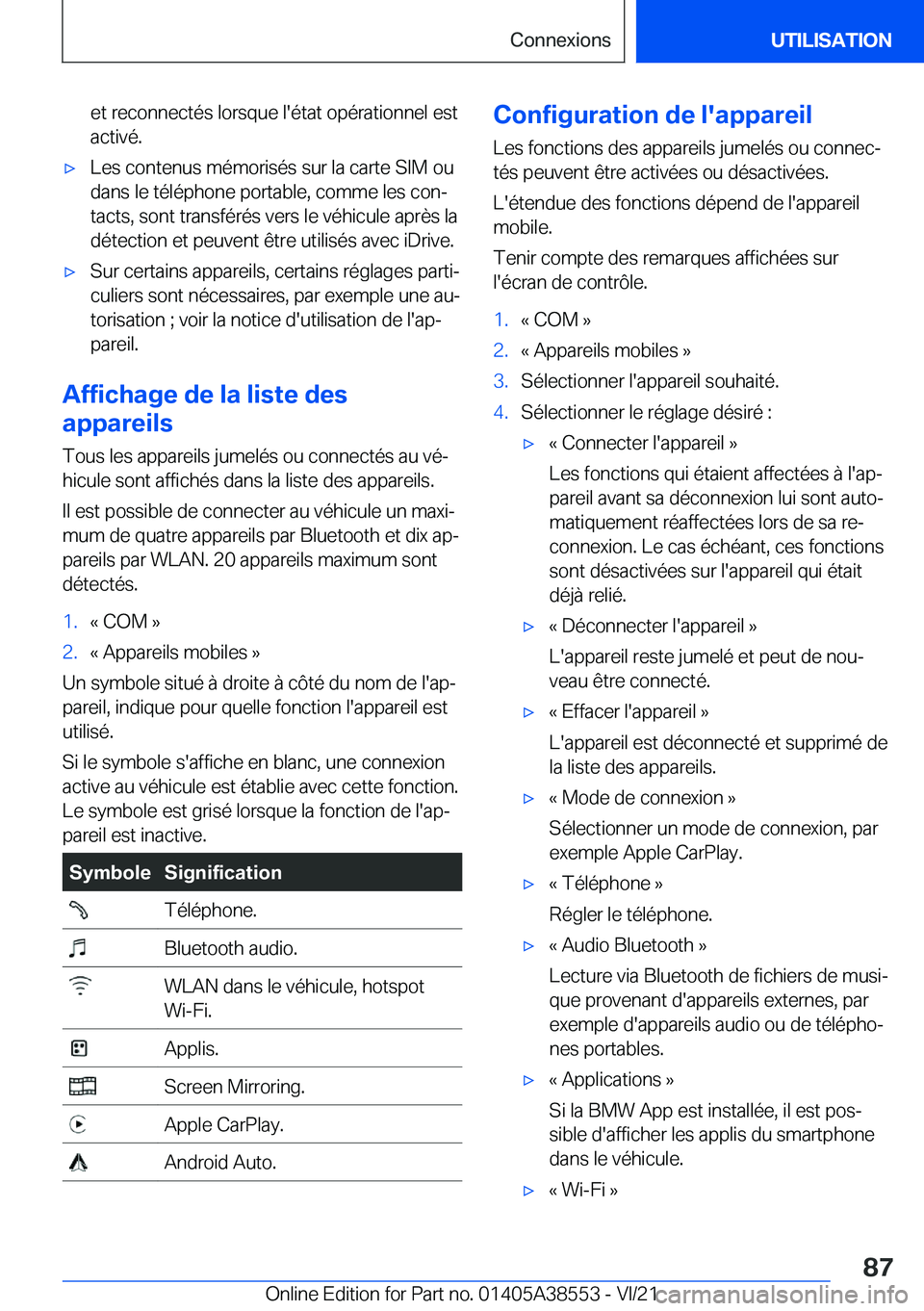 BMW X6 2022  Notices Demploi (in French) �e�t��r�e�c�o�n�n�e�c�t�é�s��l�o�r�s�q�u�e��l�'�é�t�a�t��o�p�é�r�a�t�i�o�n�n�e�l��e�s�t�a�c�t�i�v�é�.'x�L�e�s��c�o�n�t�e�n�u�s��m�é�m�o�r�i�s�é�s��s�u�r��l�a��c�a�r�t�e��S�I�M