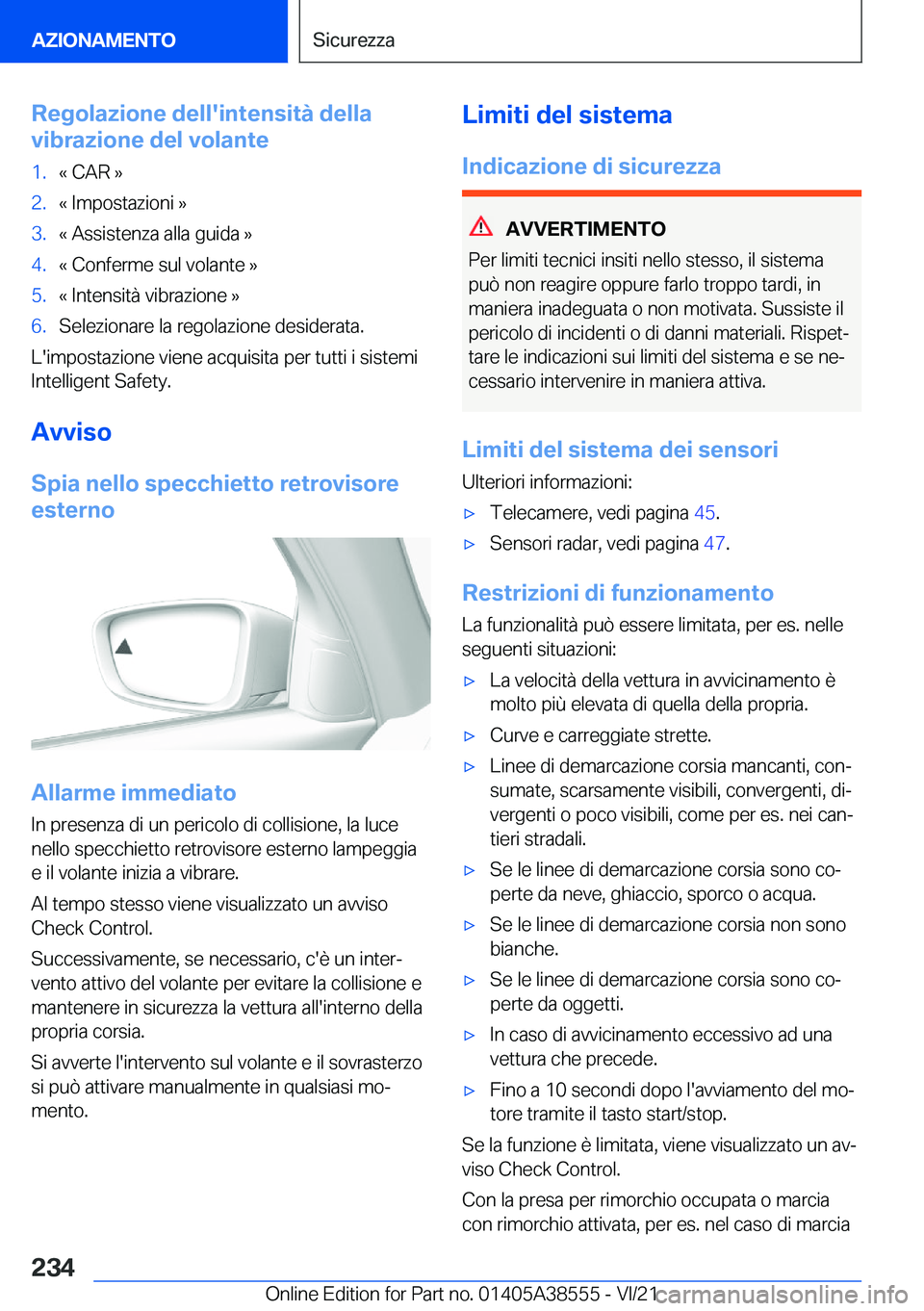 BMW X6 2022  Libretti Di Uso E manutenzione (in Italian) �R�e�g�o�l�a�z�i�o�n�e��d�e�l�l�'�i�n�t�e�n�s�i�t�