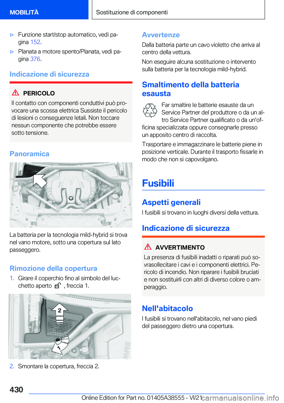 BMW X6 2022  Libretti Di Uso E manutenzione (in Italian) 'x�F�u�n�z�i�o�n�e��s�t�a�r�t�/�s�t�o�p��a�u�t�o�m�a�t�i�c�o�,��v�e�d�i��p�aª
�g�i�n�a� �1�5�2�.'x�P�l�a�n�a�t�a��a��m�o�t�o�r�e��s�p�e�n�t�o�/�P�l�a�n�a�t�a�,��v�e�d�i��p�aª
�g�