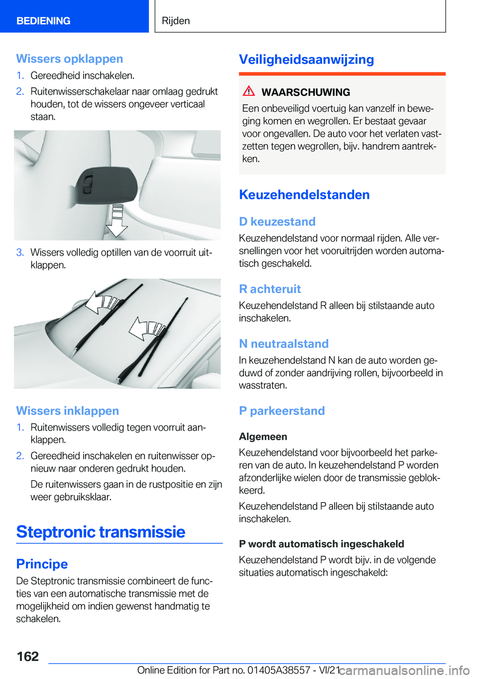 BMW X6 2022  Instructieboekjes (in Dutch) �W�i�s�s�e�r�s��o�p�k�l�a�p�p�e�n�1�.�G�e�r�e�e�d�h�e�i�d��i�n�s�c�h�a�k�e�l�e�n�.�2�.�R�u�i�t�e�n�w�i�s�s�e�r�s�c�h�a�k�e�l�a�a�r��n�a�a�r��o�m�l�a�a�g��g�e�d�r�u�k�t�h�o�u�d�e�n�,��t�o�t��d�e