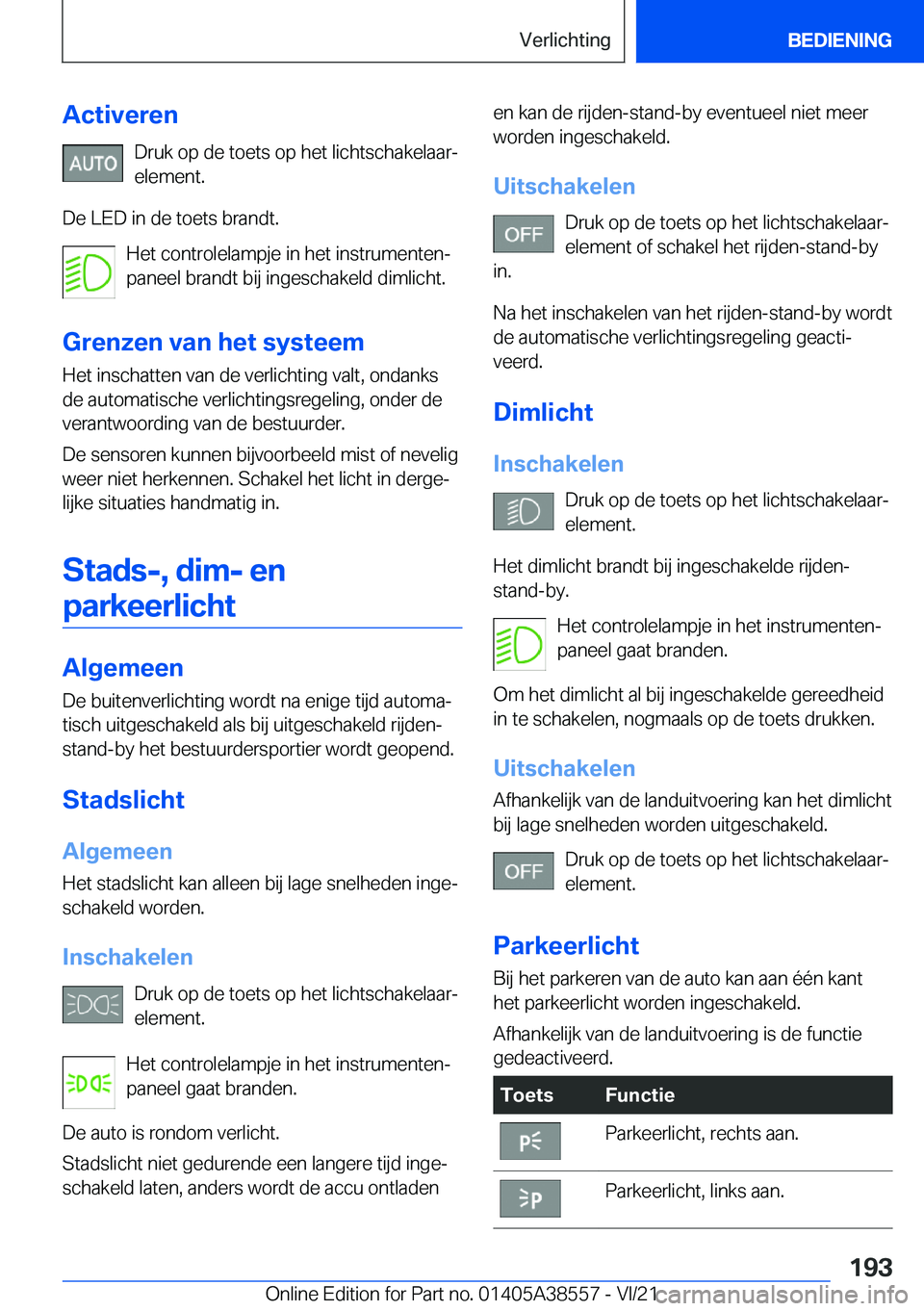 BMW X6 2022  Instructieboekjes (in Dutch) �A�c�t�i�v�e�r�e�n�D�r�u�k��o�p��d�e��t�o�e�t�s��o�p��h�e�t��l�i�c�h�t�s�c�h�a�k�e�l�a�a�rj
�e�l�e�m�e�n�t�.
�D�e��L�E�D��i�n��d�e��t�o�e�t�s��b�r�a�n�d�t�. �H�e�t��c�o�n�t�r�o�l�e�l�a�m�