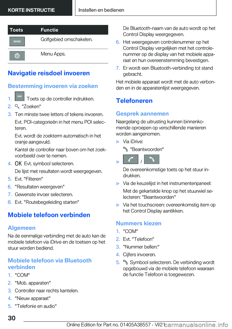 BMW X6 2022  Instructieboekjes (in Dutch) �T�o�e�t�s�F�u�n�c�t�i�e�G�o�l�f�g�e�b�i�e�d��o�m�s�c�h�a�k�e�l�e�n�.�M�e�n�u��A�p�p�s�.
�N�a�v�i�g�a�t�i�e��r�e�i�s�d�o�e�l��i�n�v�o�e�r�e�n�B�e�s�t�e�m�m�i�n�g��i�n�v�o�e�r�e�n��v�i�a��z�o�e�