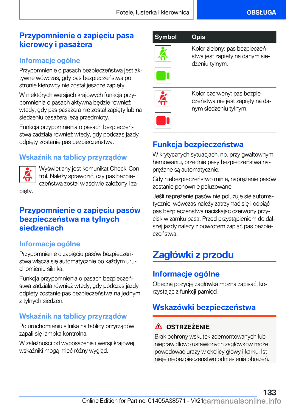 BMW X6 2022  Instrukcja obsługi (in Polish) �P�r�z�y�p�o�m�n�i�e�n�i�e��o��z�a�p�i�