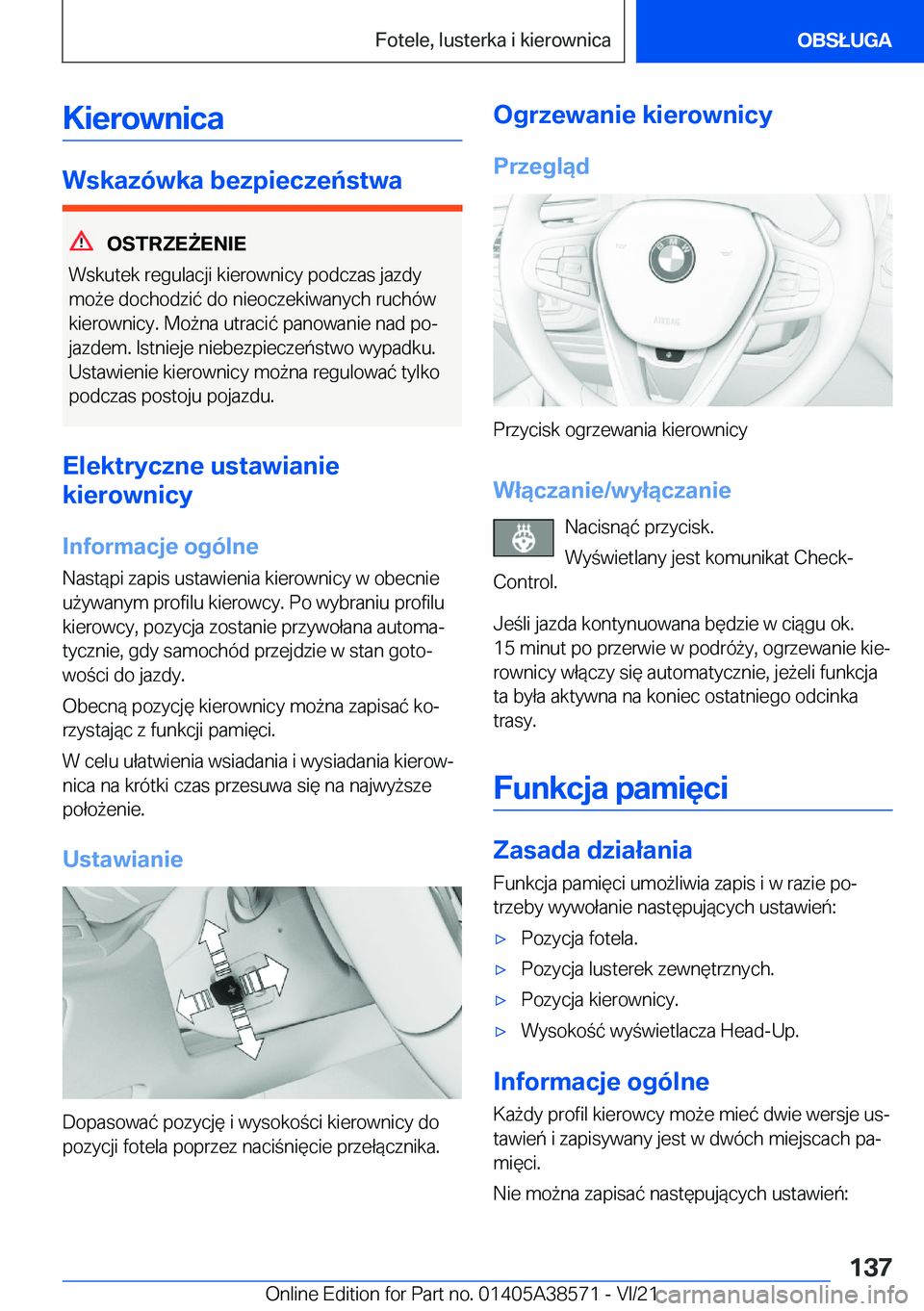 BMW X6 2022  Instrukcja obsługi (in Polish) �K�i�e�r�o�w�n�i�c�a
�W�s�k�a�z�