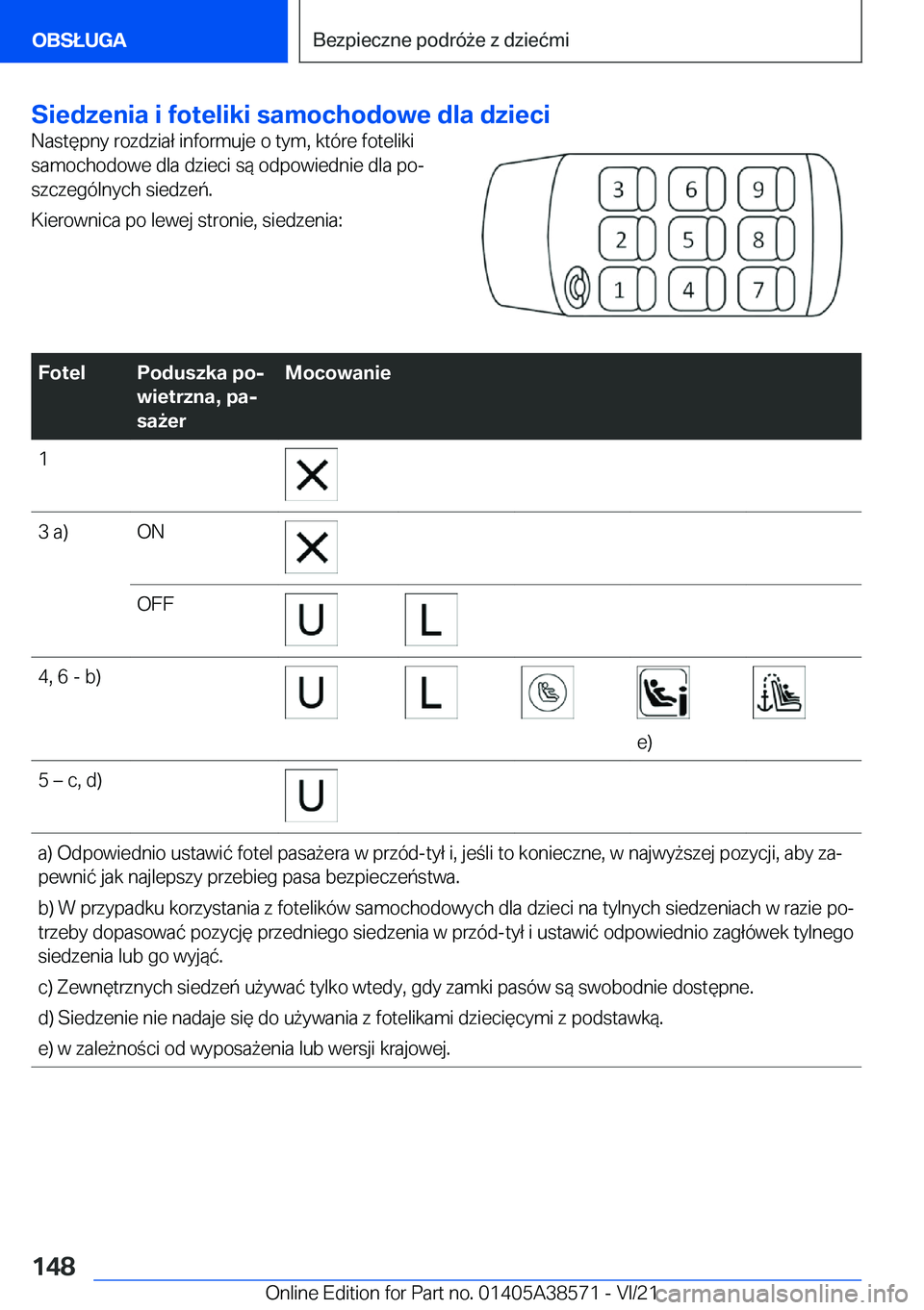 BMW X6 2022  Instrukcja obsługi (in Polish) �S�i�e�d�z�e�n�i�a��i��f�o�t�e�l�i�k�i��s�a�m�o�c�h�o�d�o�w�e��d�l�a��d�z�i�e�c�i�N�a�s�t�