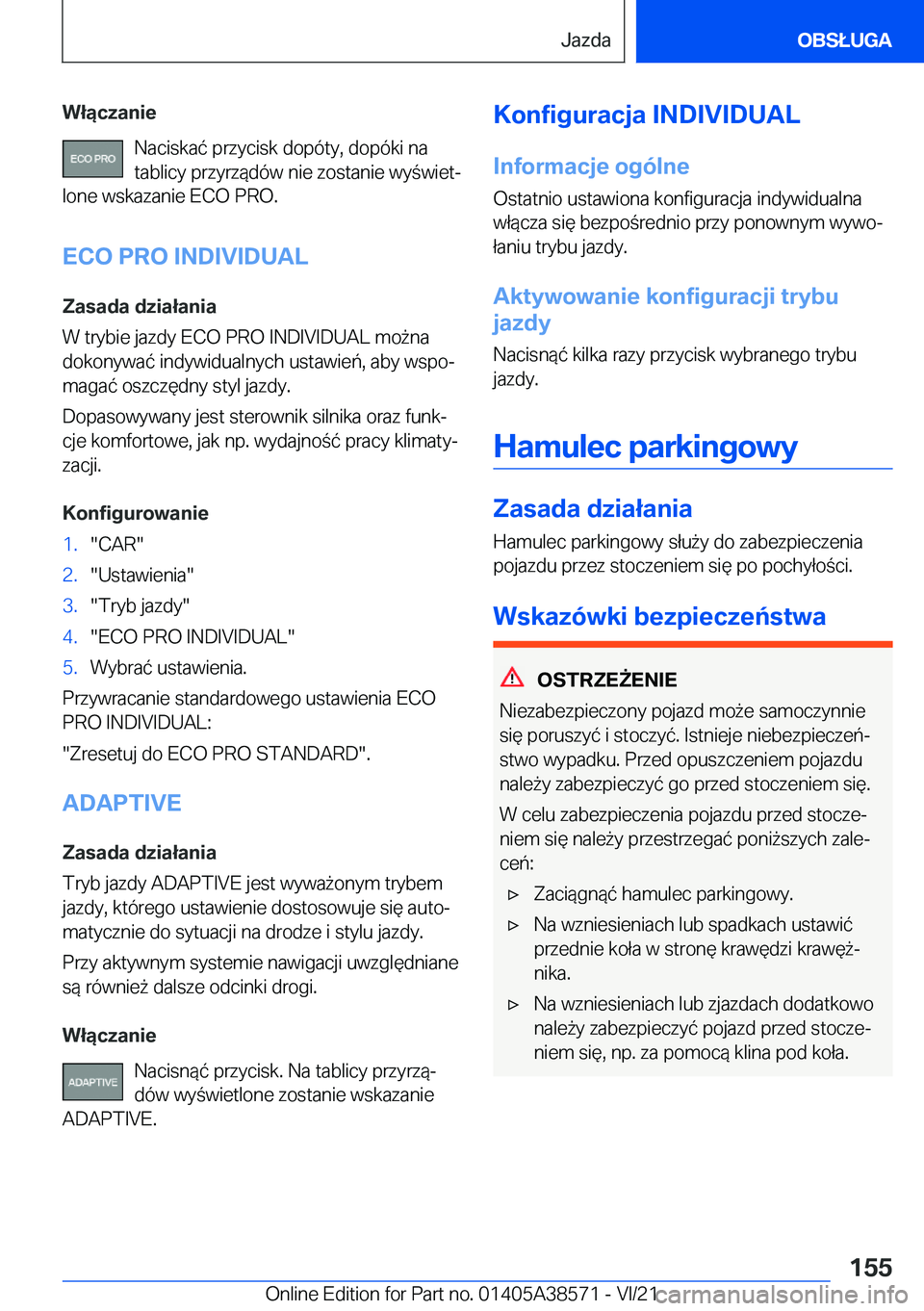 BMW X6 2022  Instrukcja obsługi (in Polish) �W�ł�ą�c�z�a�n�i�e�N�a�c�i�s�k�a�