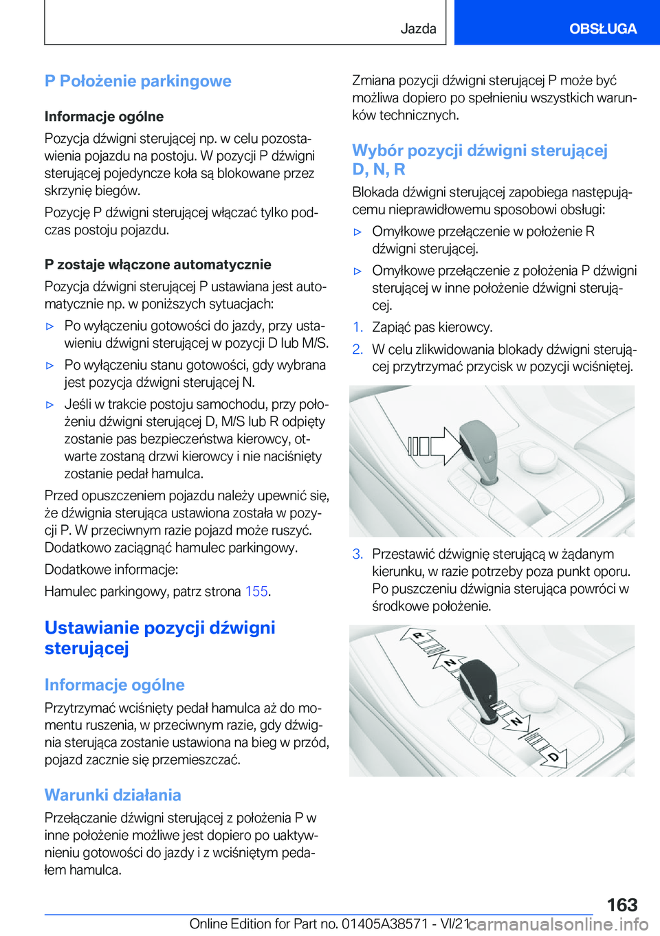 BMW X6 2022  Instrukcja obsługi (in Polish) �P��P�o�ł�o9�e�n�i�e��p�a�r�k�i�n�g�o�w�e�I�n�f�o�r�m�a�c�j�e��o�g�