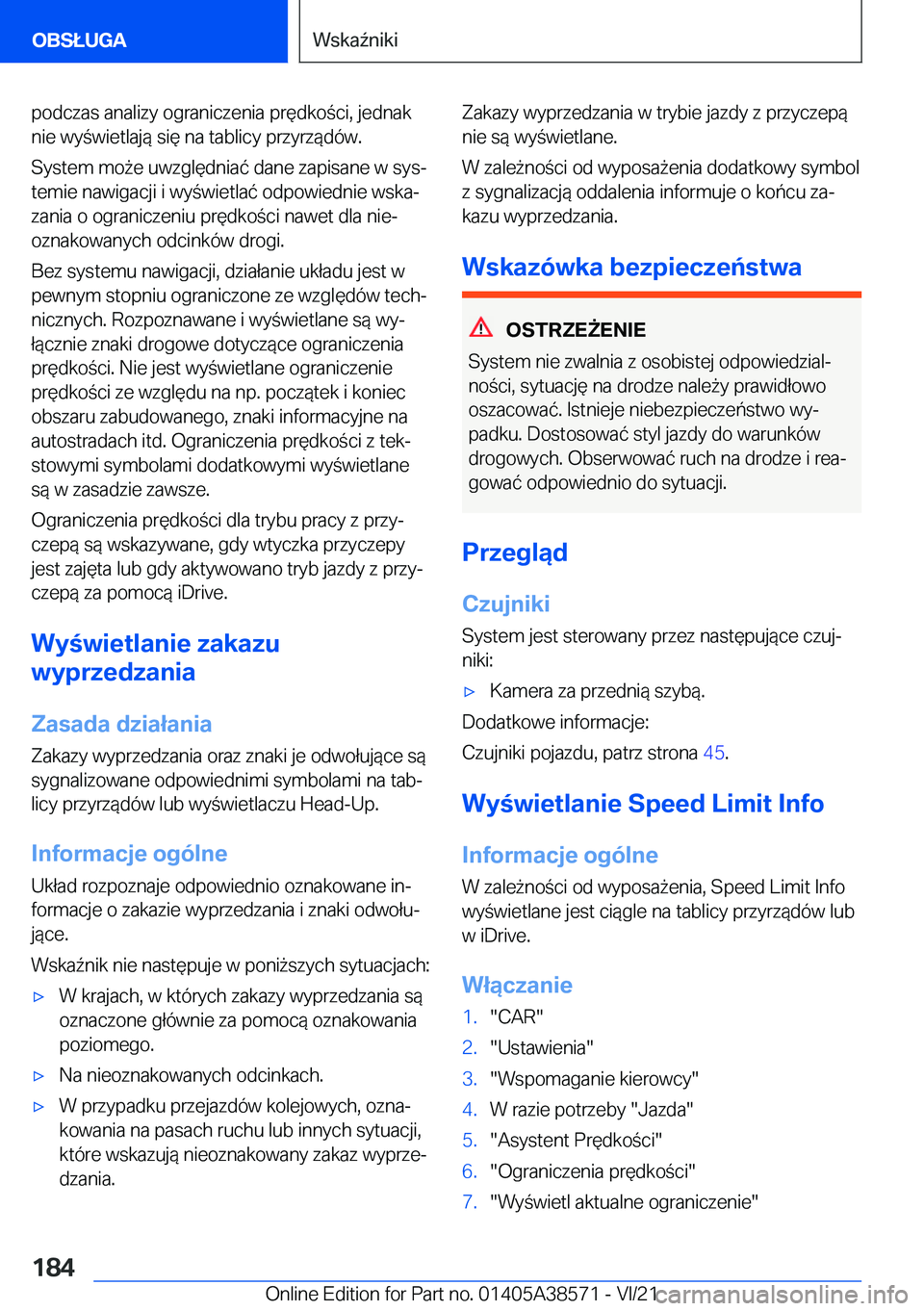 BMW X6 2022  Instrukcja obsługi (in Polish) �p�o�d�c�z�a�s��a�n�a�l�i�z�y��o�g�r�a�n�i�c�z�e�n�i�a��p�r�