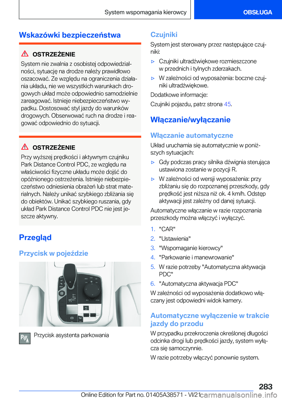 BMW X6 2022  Instrukcja obsługi (in Polish) �W�s�k�a�z�