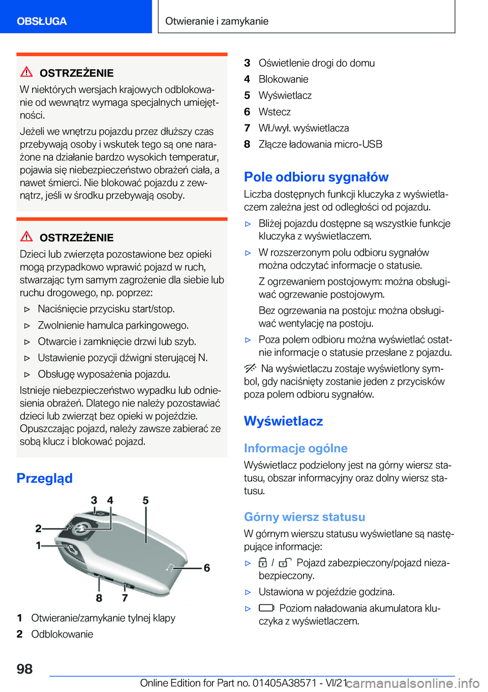 BMW X6 2022  Instrukcja obsługi (in Polish) �O�S�T�R�Z�E8�E�N�I�E
�W��n�i�e�k�t�
