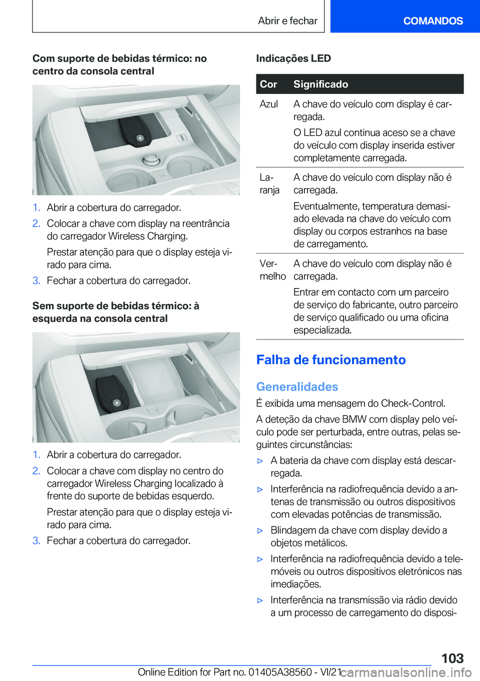 BMW X6 2022  Manual do condutor (in Portuguese) �C�o�m��s�u�p�o�r�t�e��d�e��b�e�b�i�d�a�s��t�é�r�m�i�c�o�:��n�o�c�e�n�t�r�o��d�a��c�o�n�s�o�l�a��c�e�n�t�r�a�l�1�.�A�b�r�i�r��a��c�o�b�e�r�t�u�r�a��d�o��c�a�r�r�e�g�a�d�o�r�.�2�.�C�o�l�o�