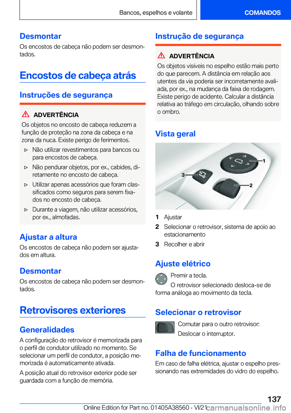BMW X6 2022  Manual do condutor (in Portuguese) �D�e�s�m�o�n�t�a�r
�O�s��e�n�c�o�s�t�o�s��d�e��c�a�b�e�