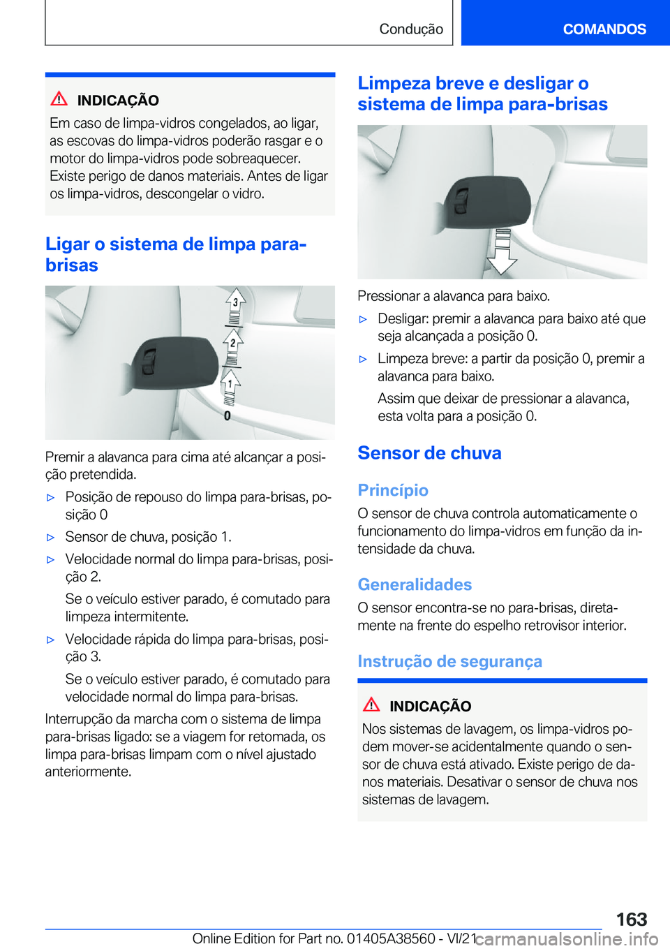 BMW X6 2022  Manual do condutor (in Portuguese) �I�N�D�I�C�A�