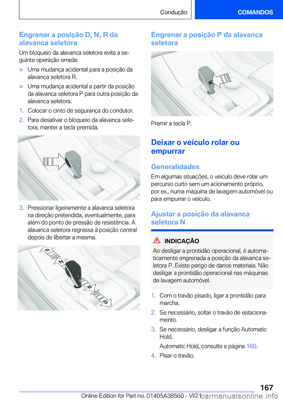 BMW X6 2022  Manual do condutor (in Portuguese) �E�n�g�r�e�n�a�r��a��p�o�s�i�