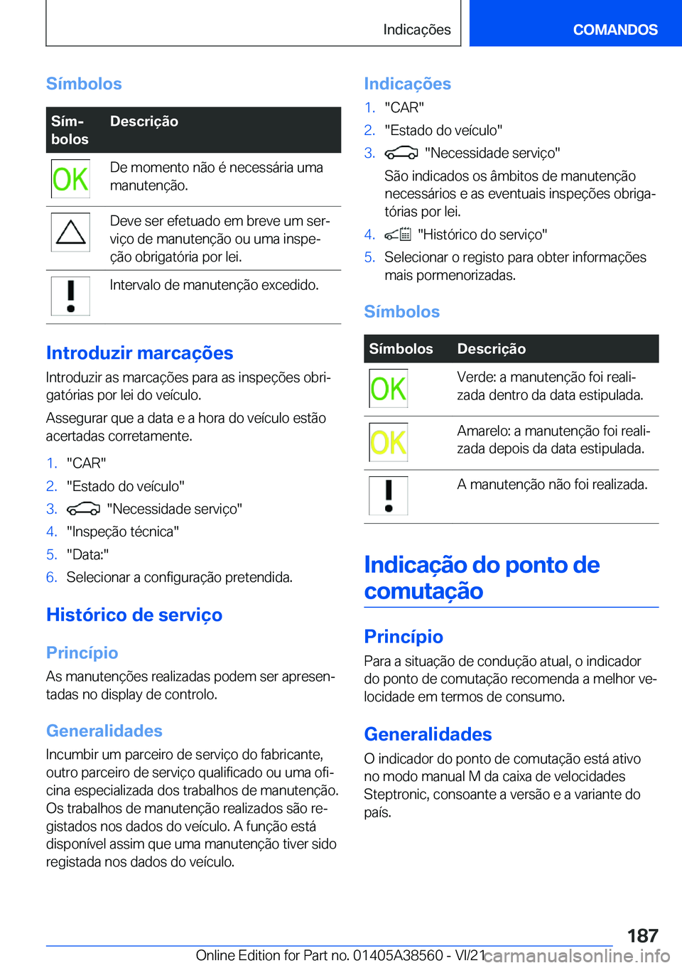 BMW X6 2022  Manual do condutor (in Portuguese) �S�