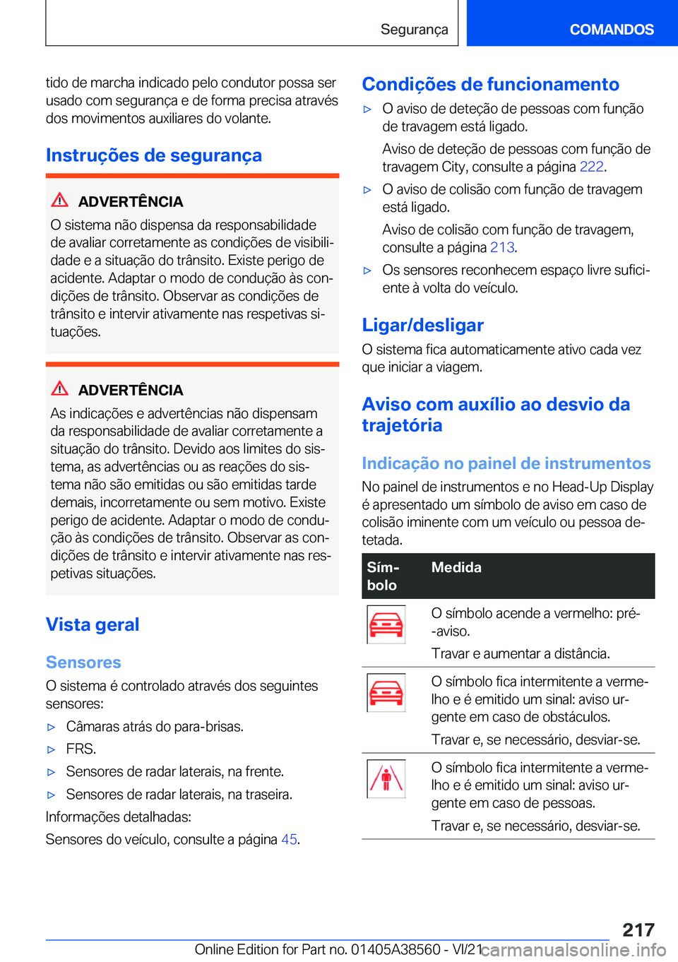 BMW X6 2022  Manual do condutor (in Portuguese) �t�i�d�o��d�e��m�a�r�c�h�a��i�n�d�i�c�a�d�o��p�e�l�o��c�o�n�d�u�t�o�r��p�o�s�s�a��s�e�r�u�s�a�d�o��c�o�m��s�e�g�u�r�a�n�