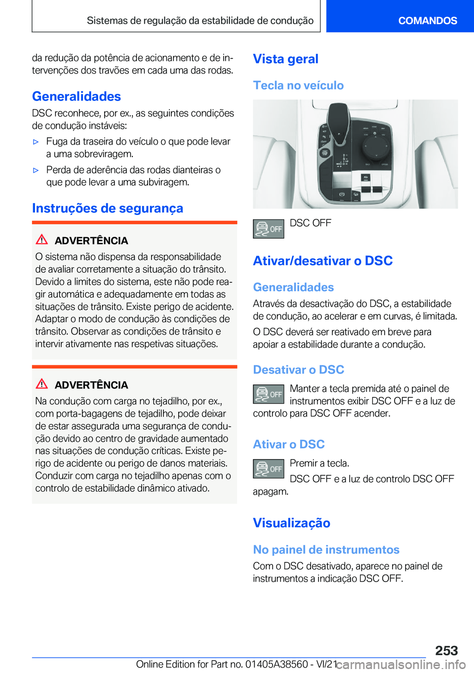 BMW X6 2022  Manual do condutor (in Portuguese) �d�a��r�e�d�u�