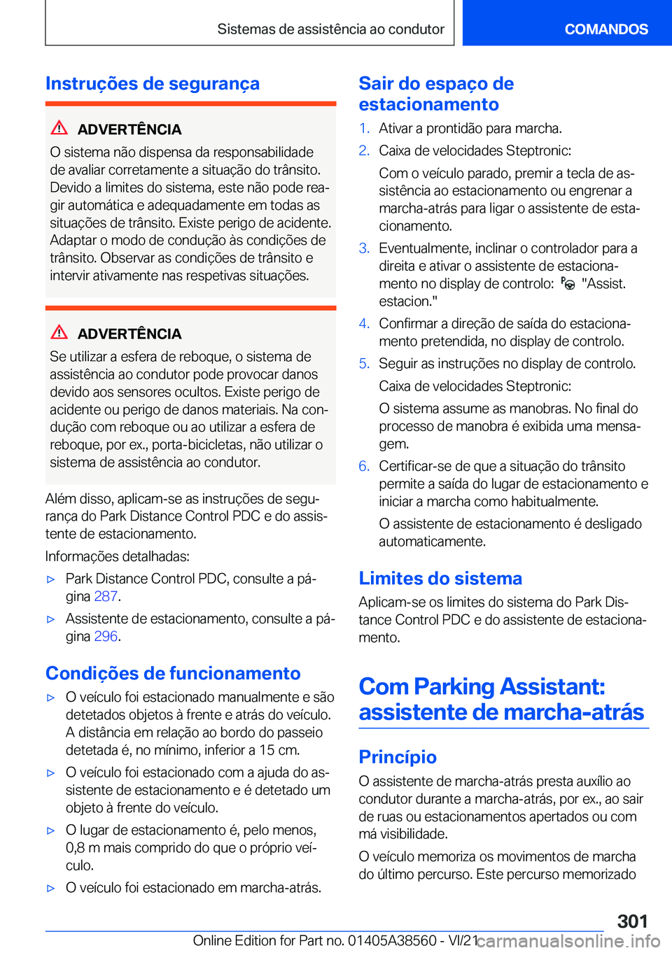 BMW X6 2022  Manual do condutor (in Portuguese) �I�n�s�t�r�u�