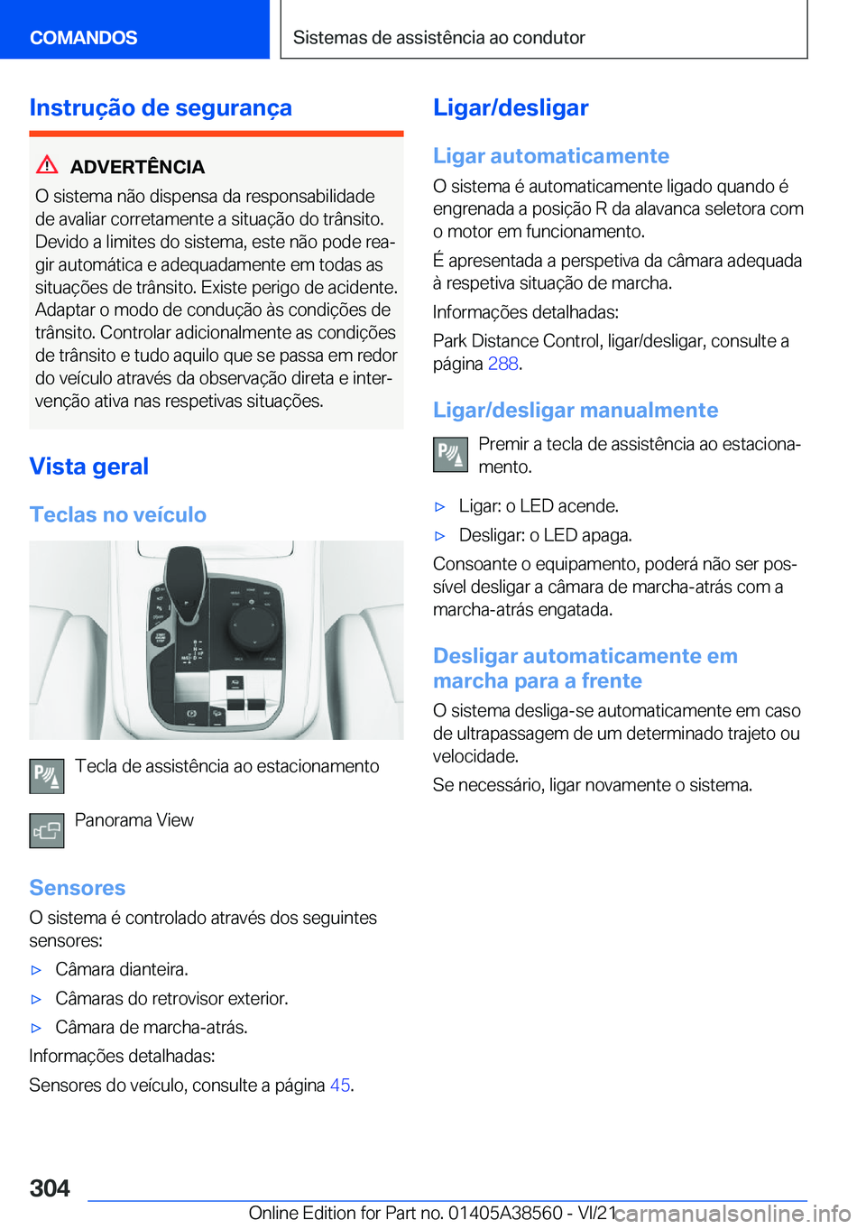 BMW X6 2022  Manual do condutor (in Portuguese) �I�n�s�t�r�u�
