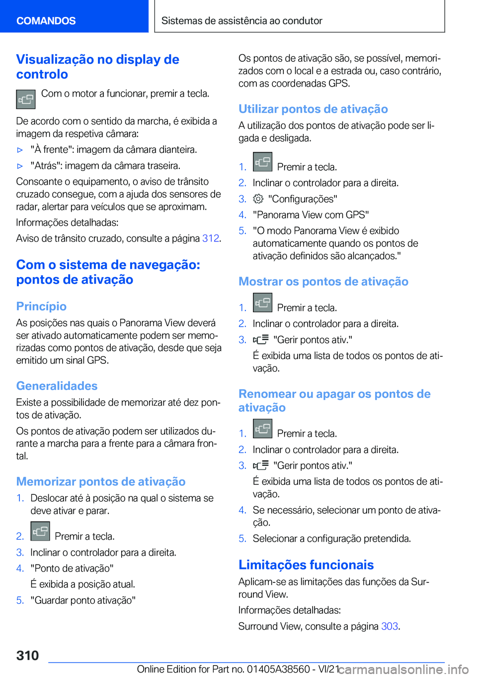 BMW X6 2022  Manual do condutor (in Portuguese) �V�i�s�u�a�l�i�z�a�
