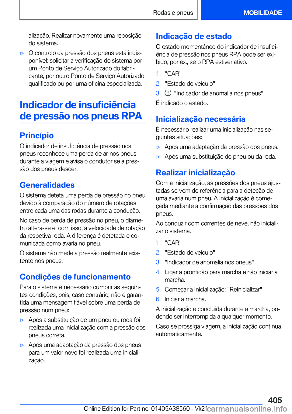 BMW X6 2022  Manual do condutor (in Portuguese) �a�l�i�z�a�