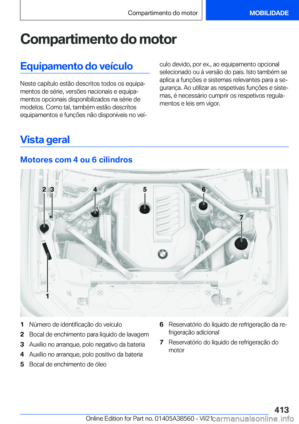 BMW X6 2022  Manual do condutor (in Portuguese) �C�o�m�p�a�r�t�i�m�e�n�t�o��d�o��m�o�t�o�r�E�q�u�i�p�a�m�e�n�t�o��d�o��v�e�