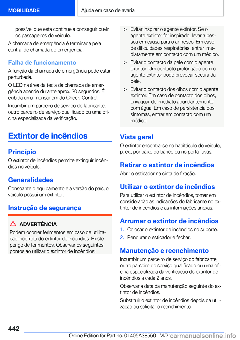 BMW X6 2022  Manual do condutor (in Portuguese) �p�o�s�s�