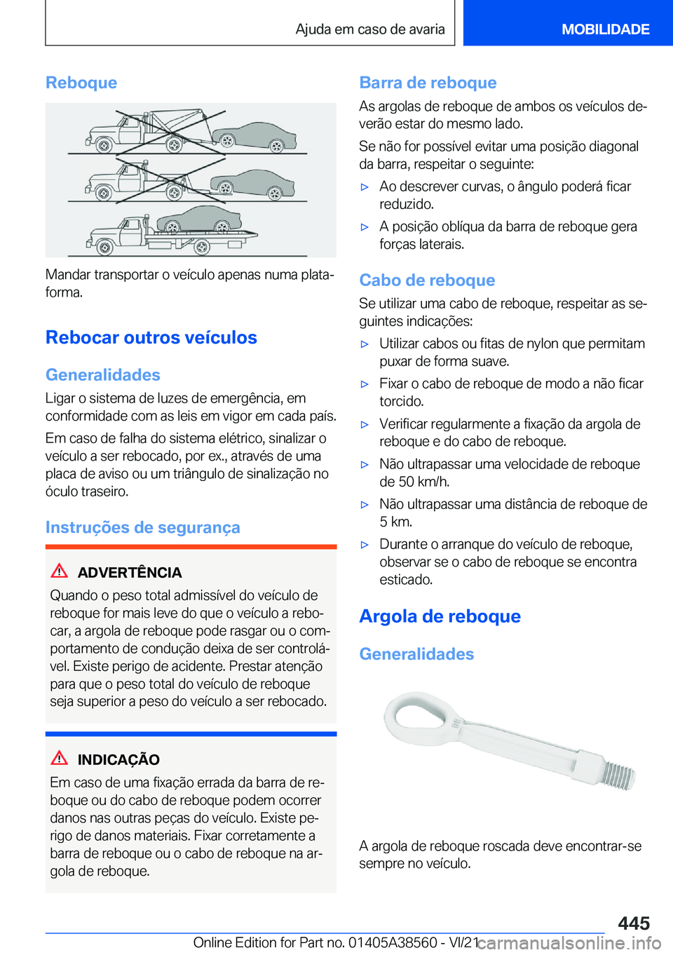 BMW X6 2022  Manual do condutor (in Portuguese) �R�e�b�o�q�u�e
�M�a�n�d�a�r��t�r�a�n�s�p�o�r�t�a�r��o��v�e�