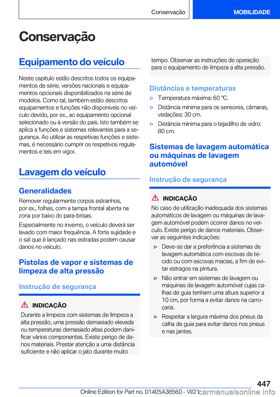 BMW X6 2022  Manual do condutor (in Portuguese) �C�o�n�s�e�r�v�a�