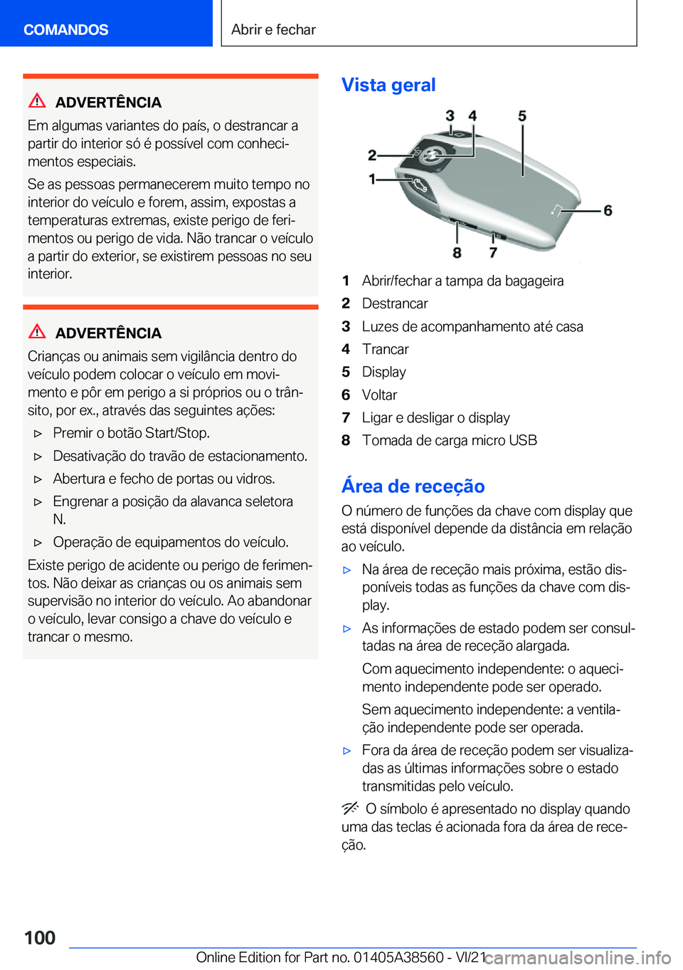 BMW X6 2022  Manual do condutor (in Portuguese) �A�D�V�E�R�T�