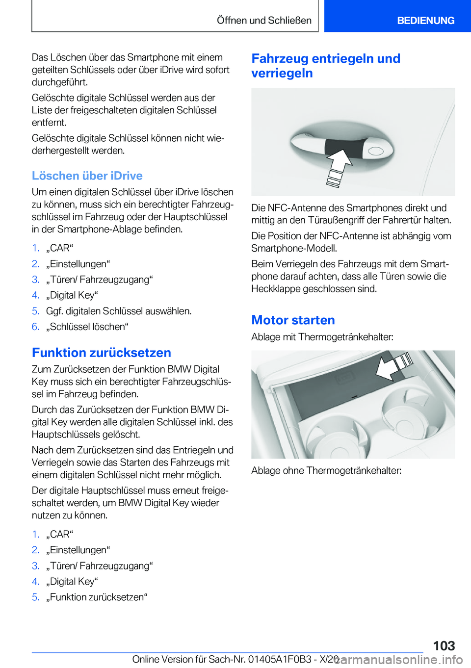 BMW X6 2021  Betriebsanleitungen (in German) �D�a�s��L�