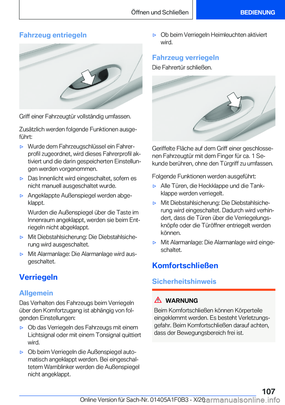 BMW X6 2021  Betriebsanleitungen (in German) �F�a�h�r�z�e�u�g��e�n�t�r�i�e�g�e�l�n
�G�r�i�f�f��e�i�n�e�r��F�a�h�r�z�e�u�g�t�