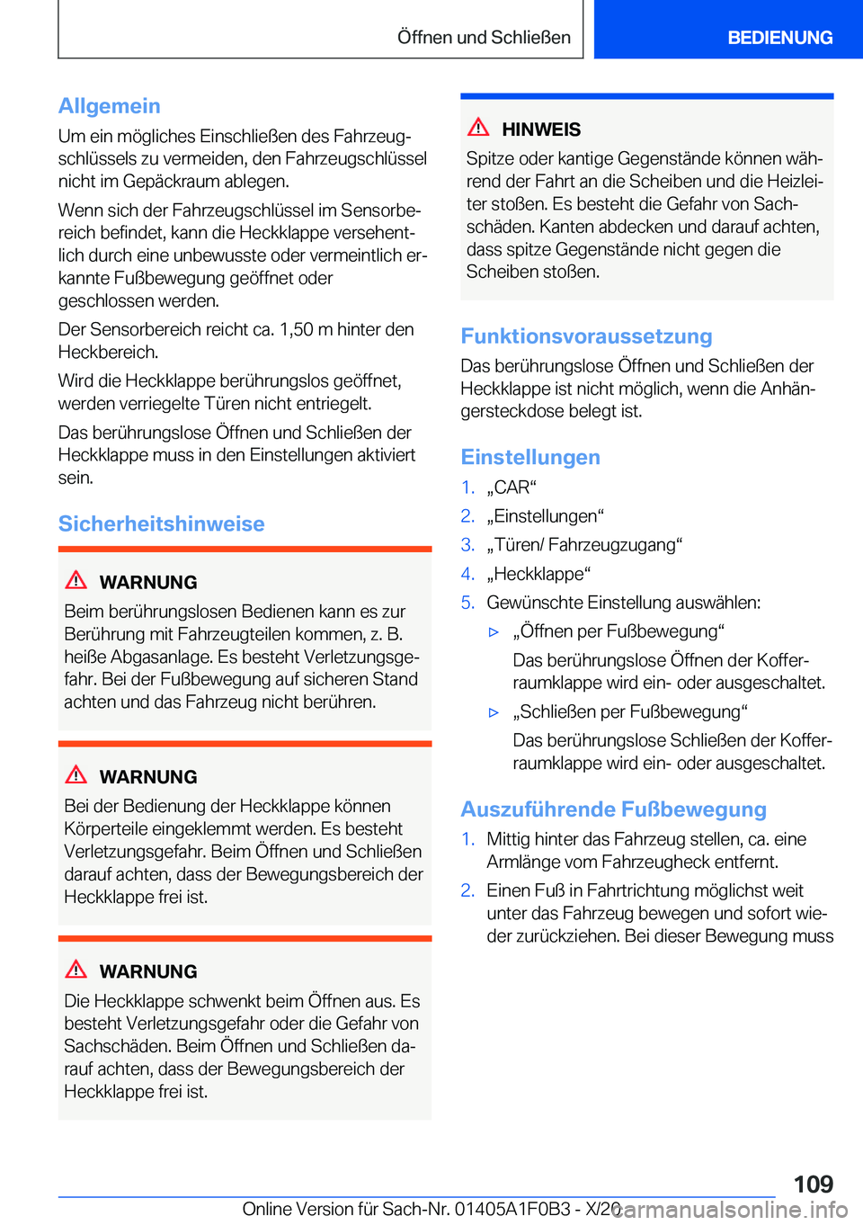 BMW X6 2021  Betriebsanleitungen (in German) �A�l�l�g�e�m�e�i�n�U�m��e�i�n��m�