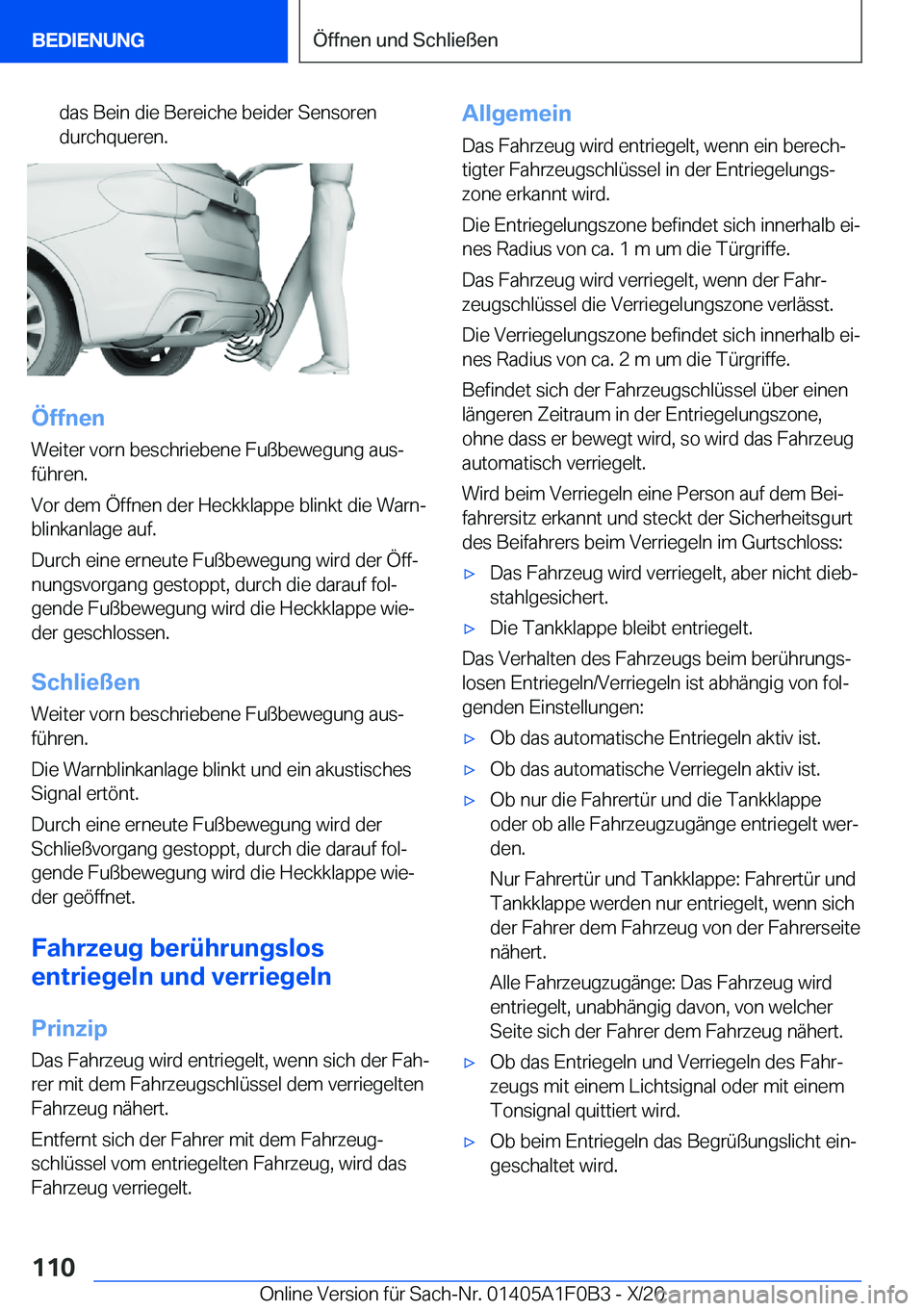BMW X6 2021  Betriebsanleitungen (in German) �d�a�s��B�e�i�n��d�i�e��B�e�r�e�i�c�h�e��b�e�i�d�e�r��S�e�n�s�o�r�e�n
�d�u�r�c�h�q�u�e�r�e�n�.
�
