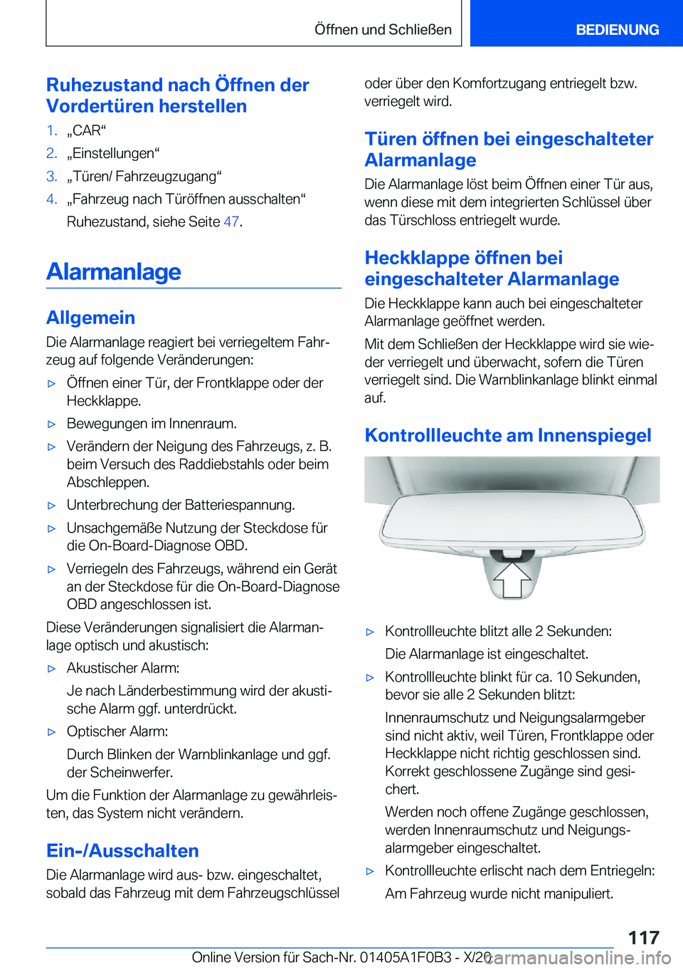 BMW X6 2021  Betriebsanleitungen (in German) �R�u�h�e�z�u�s�t�a�n�d��n�a�c�h��