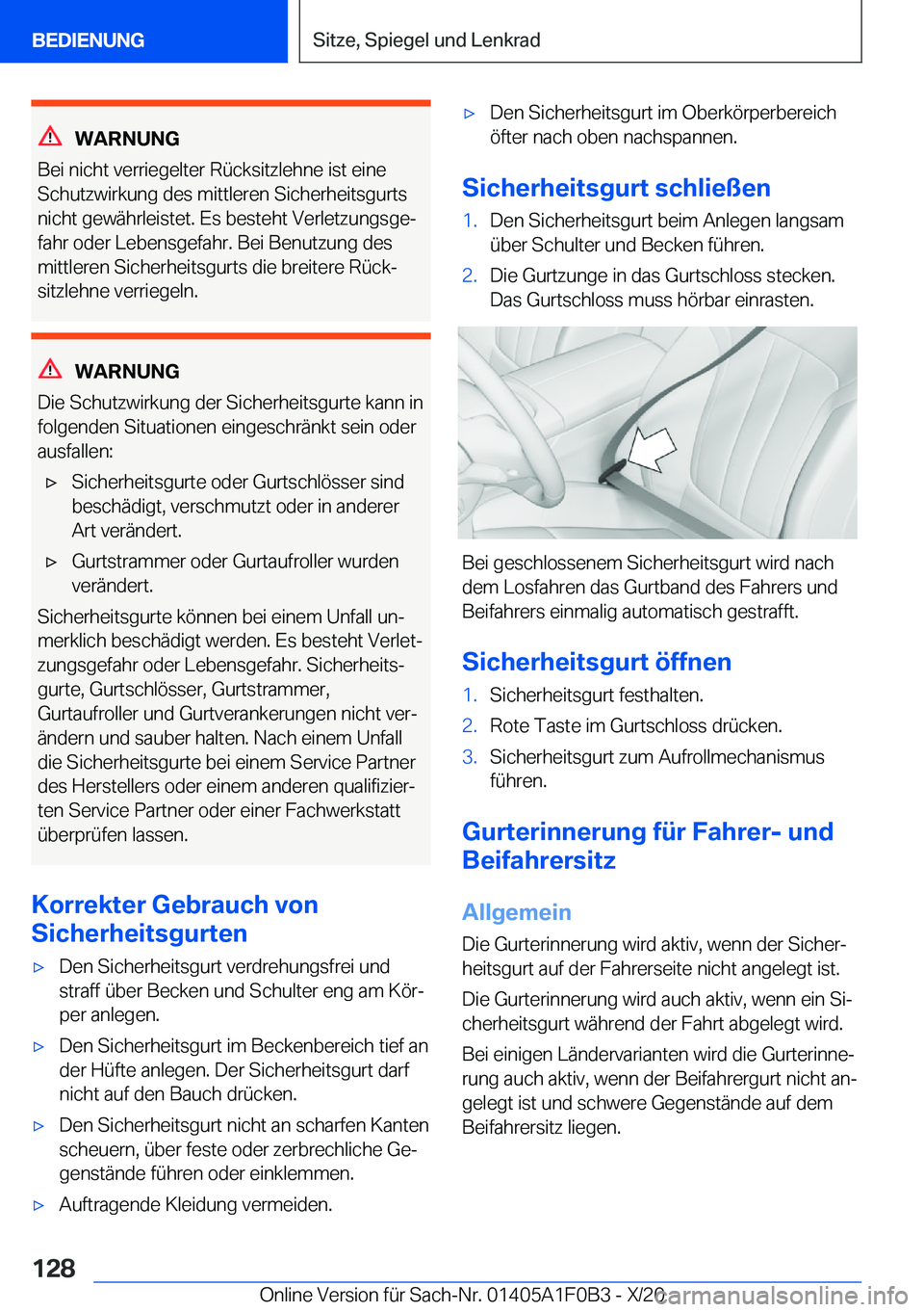 BMW X6 2021  Betriebsanleitungen (in German) �W�A�R�N�U�N�G
�B�e�i��n�i�c�h�t��v�e�r�r�i�e�g�e�l�t�e�r��R�