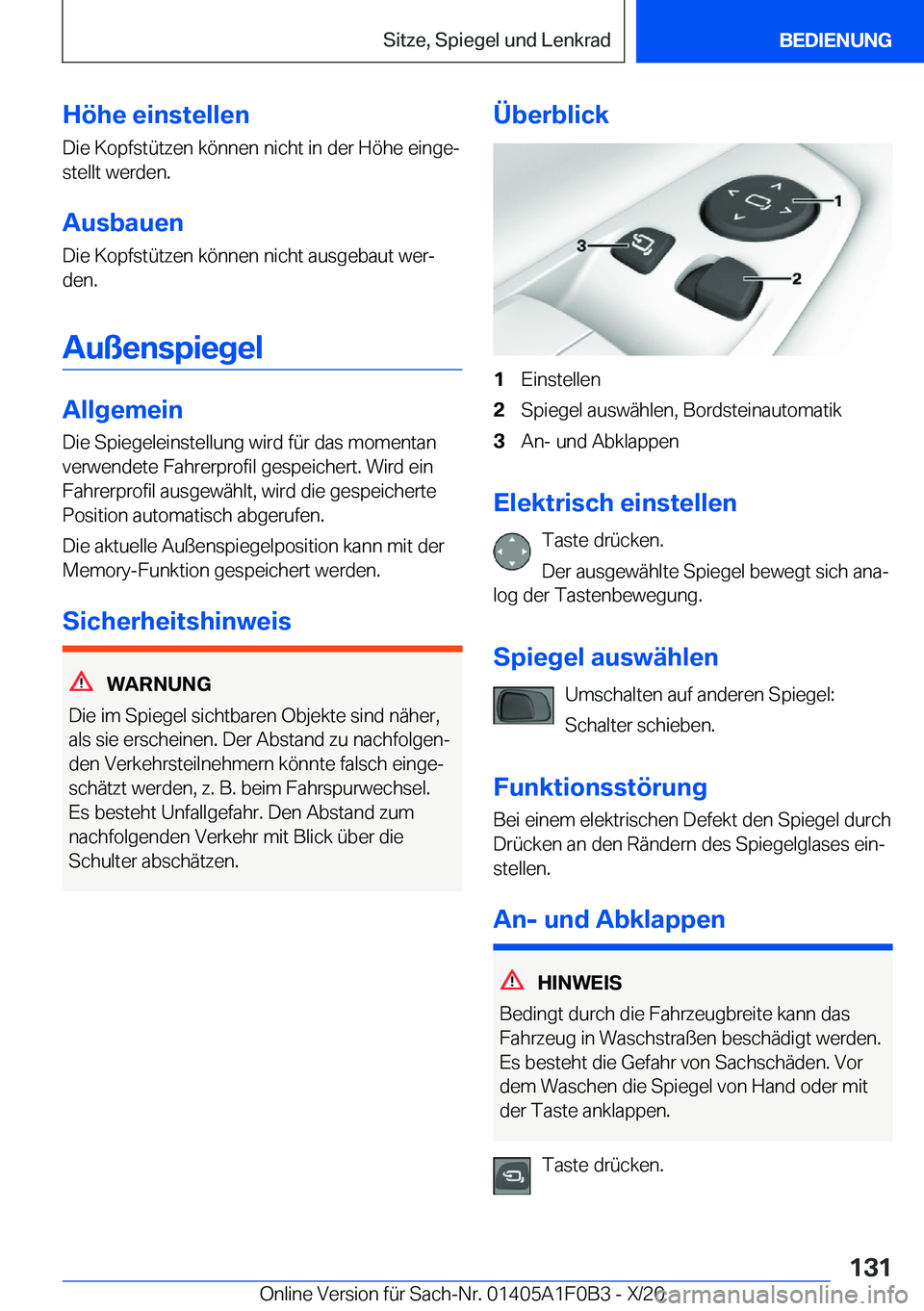 BMW X6 2021  Betriebsanleitungen (in German) �H�