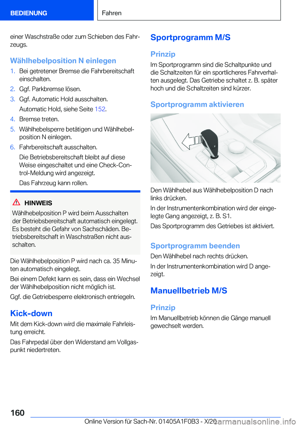 BMW X6 2021  Betriebsanleitungen (in German) �e�i�n�e�r��W�a�s�c�h�s�t�r�a�