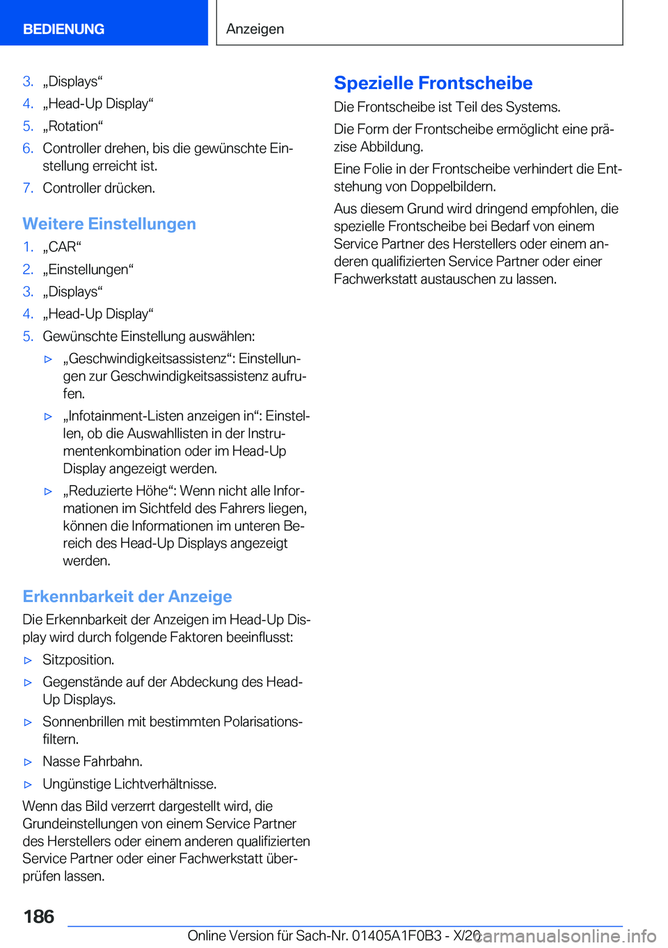 BMW X6 2021  Betriebsanleitungen (in German) �3�.x�D�i�s�p�l�a�y�sv�4�.x�H�e�a�d�-�U�p��D�i�s�p�l�a�yv�5�.x�R�o�t�a�t�i�o�nv�6�.�C�o�n�t�r�o�l�l�e�r��d�r�e�h�e�n�,��b�i�s��d�i�e��g�e�w�