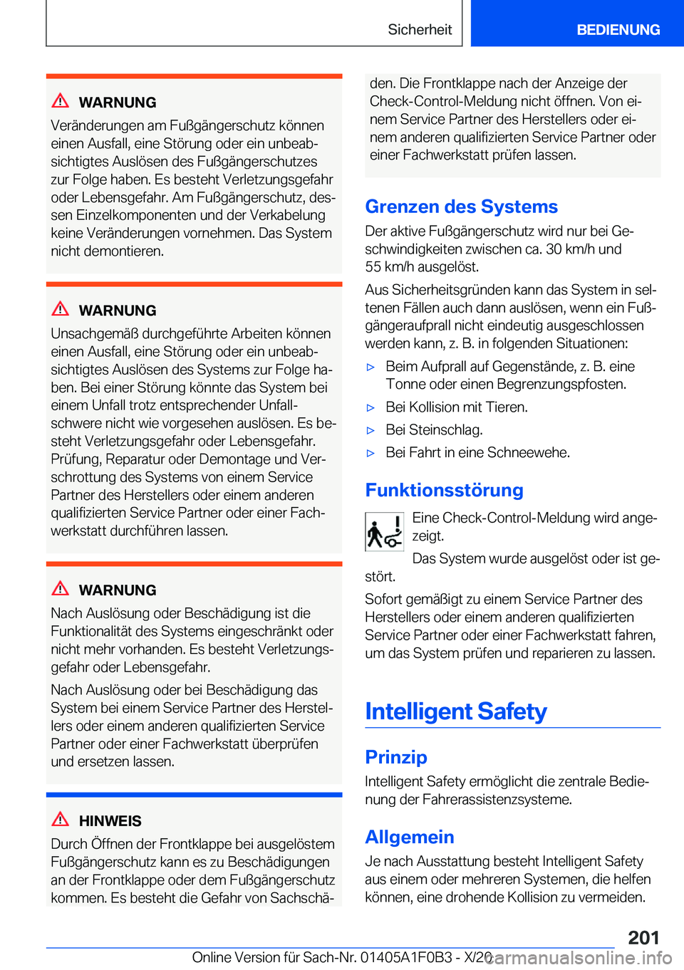 BMW X6 2021  Betriebsanleitungen (in German) �W�A�R�N�U�N�G
�V�e�r�