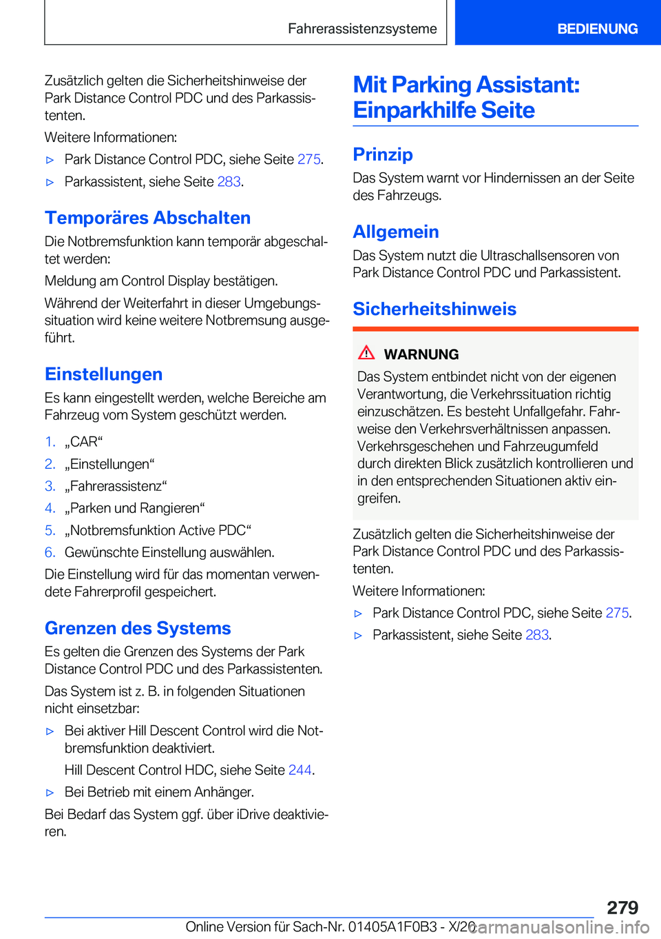 BMW X6 2021  Betriebsanleitungen (in German) �Z�u�s�