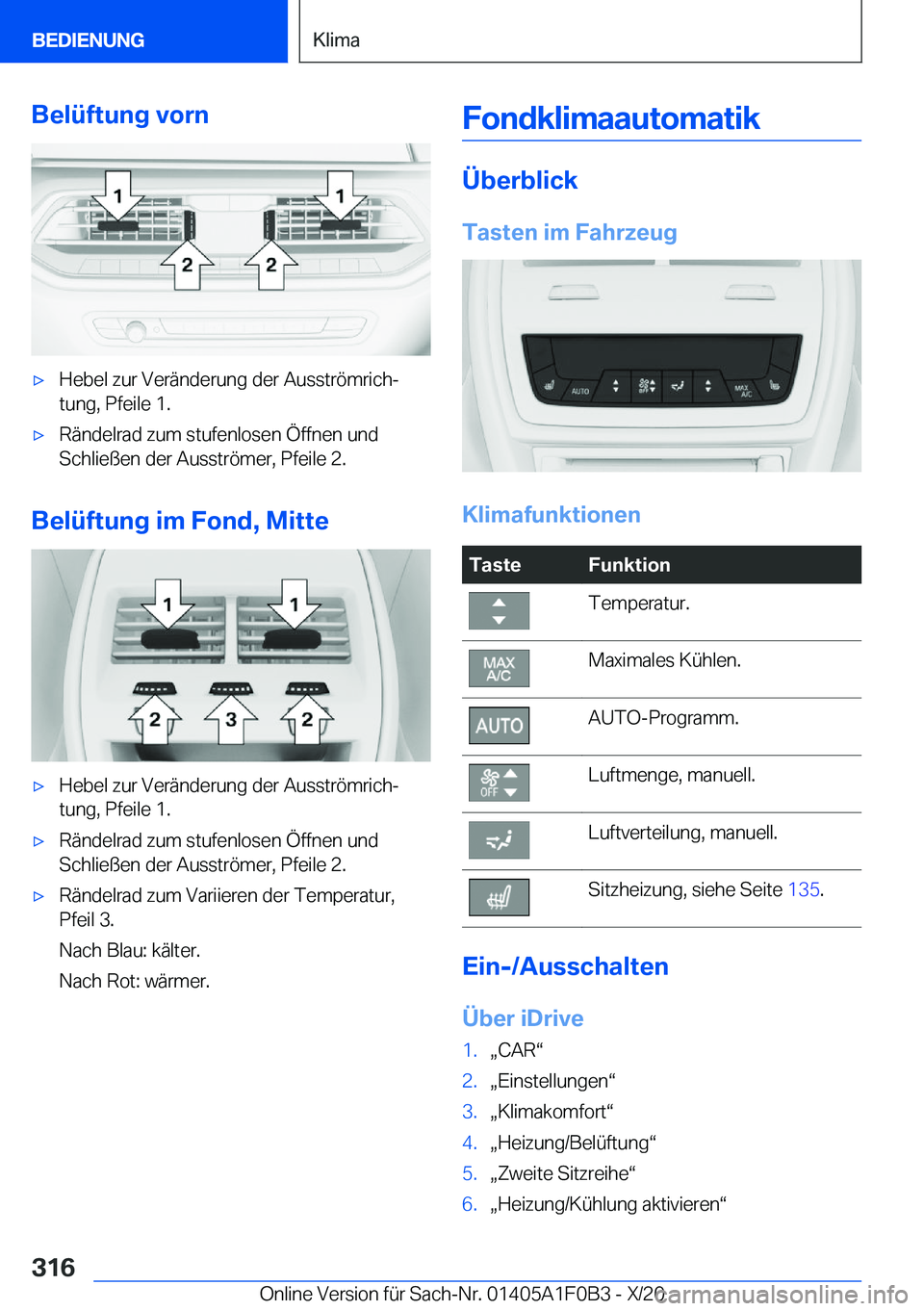 BMW X6 2021  Betriebsanleitungen (in German) �B�e�l�