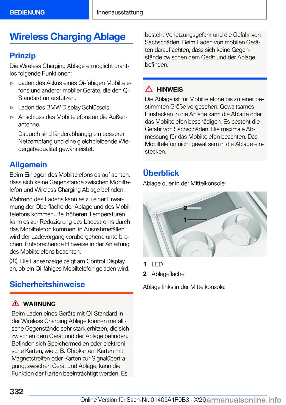 BMW X6 2021  Betriebsanleitungen (in German) �W�i�r�e�l�e�s�s��C�h�a�r�g�i�n�g��A�b�l�a�g�e
�P�r�i�n�z�i�p
�D�i�e��W�i�r�e�l�e�s�s��C�h�a�r�g�i�n�g��A�b�l�a�g�e��e�r�m�