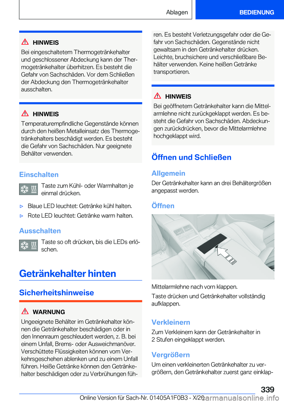 BMW X6 2021  Betriebsanleitungen (in German) �H�I�N�W�E�I�S
�B�e�i��e�i�n�g�e�s�c�h�a�l�t�e�t�e�m��T�h�e�r�m�o�g�e�t�r�