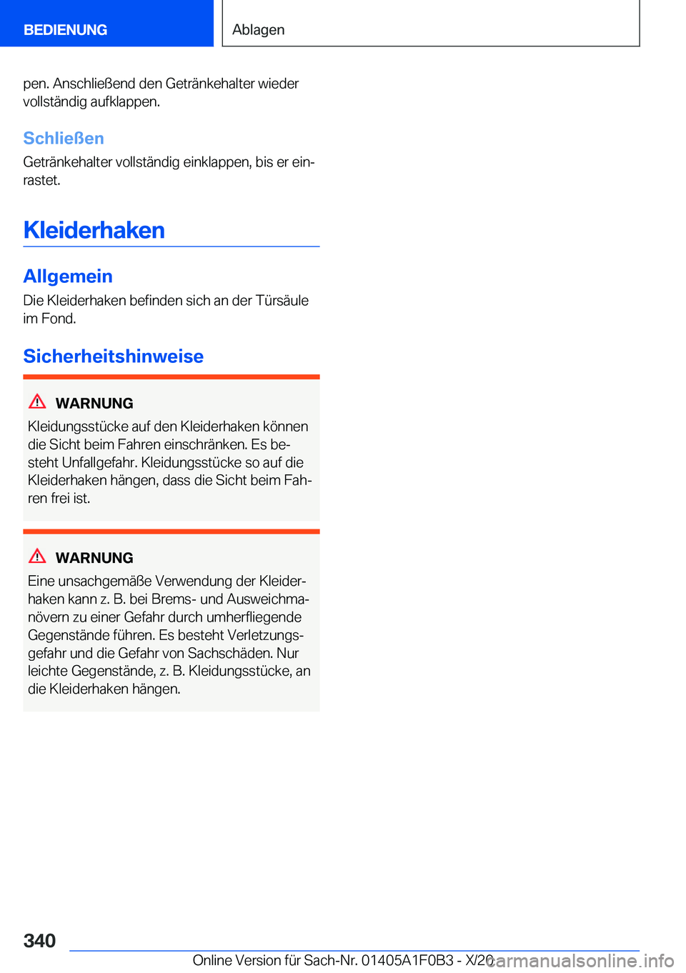 BMW X6 2021  Betriebsanleitungen (in German) �p�e�n�.��A�n�s�c�h�l�i�e�